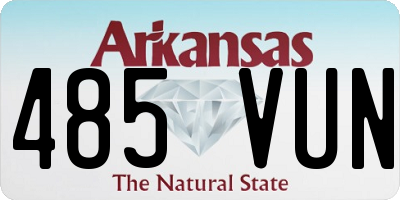 AR license plate 485VUN