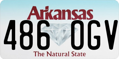 AR license plate 486OGV