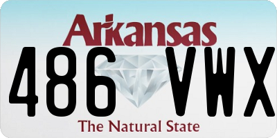 AR license plate 486VWX