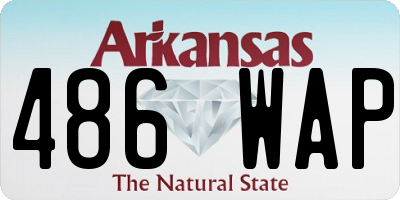 AR license plate 486WAP