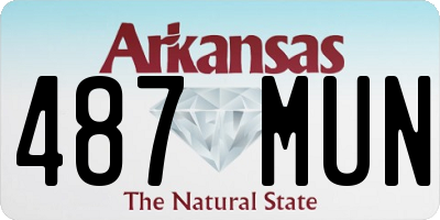 AR license plate 487MUN