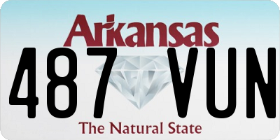 AR license plate 487VUN