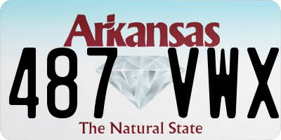 AR license plate 487VWX