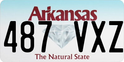 AR license plate 487VXZ