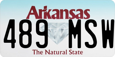 AR license plate 489MSW