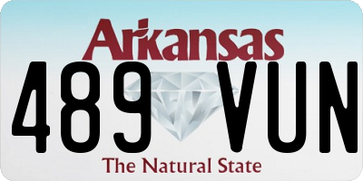 AR license plate 489VUN