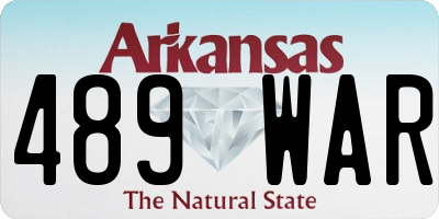 AR license plate 489WAR