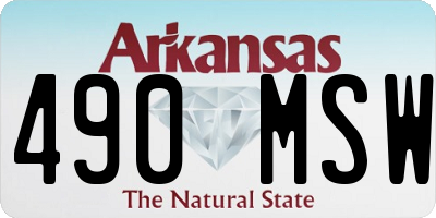 AR license plate 490MSW