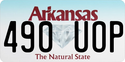 AR license plate 490UOP