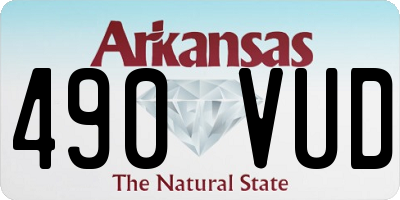 AR license plate 490VUD