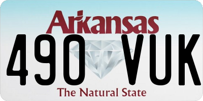 AR license plate 490VUK
