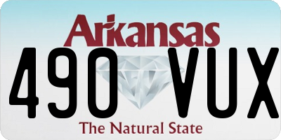 AR license plate 490VUX