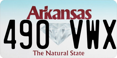 AR license plate 490VWX