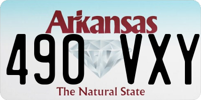 AR license plate 490VXY