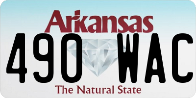 AR license plate 490WAC