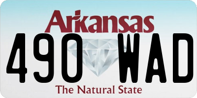 AR license plate 490WAD