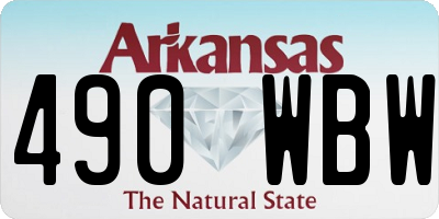 AR license plate 490WBW
