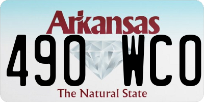 AR license plate 490WCO