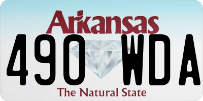 AR license plate 490WDA