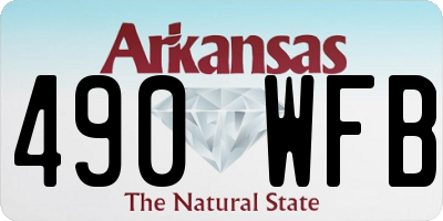 AR license plate 490WFB