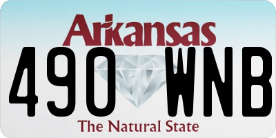 AR license plate 490WNB