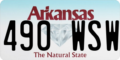 AR license plate 490WSW
