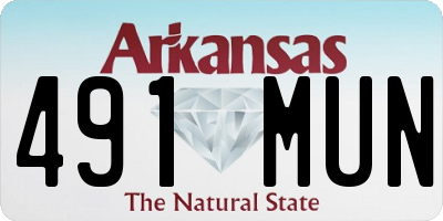 AR license plate 491MUN
