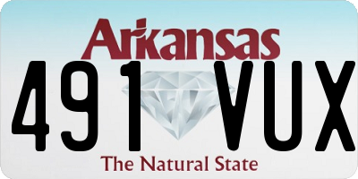 AR license plate 491VUX