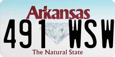 AR license plate 491WSW
