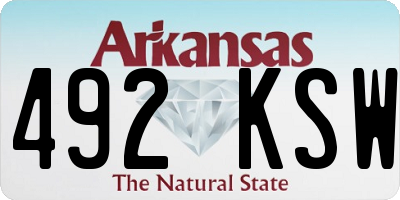 AR license plate 492KSW