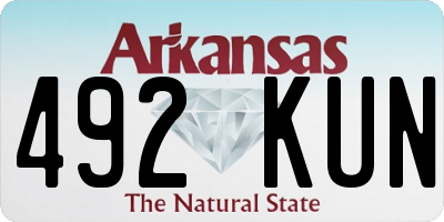 AR license plate 492KUN