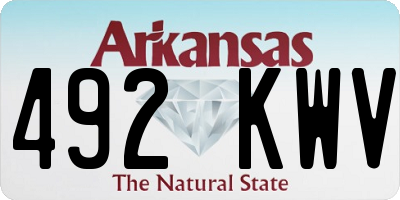 AR license plate 492KWV