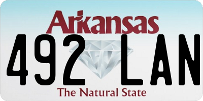 AR license plate 492LAN