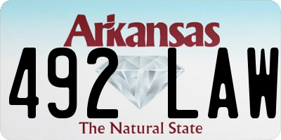 AR license plate 492LAW