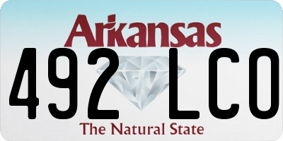 AR license plate 492LCO