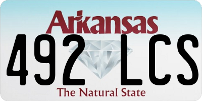 AR license plate 492LCS