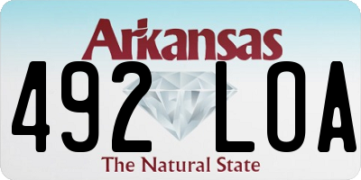 AR license plate 492LOA