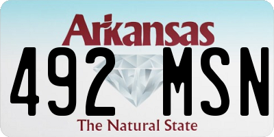 AR license plate 492MSN