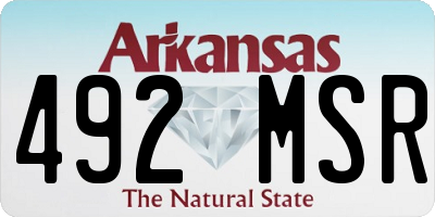 AR license plate 492MSR