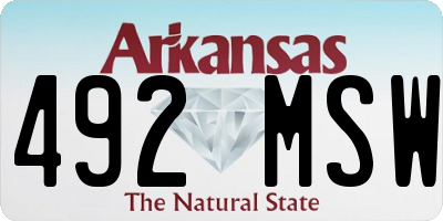 AR license plate 492MSW