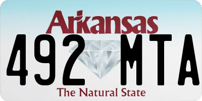 AR license plate 492MTA