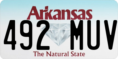AR license plate 492MUV