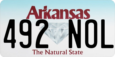 AR license plate 492NOL