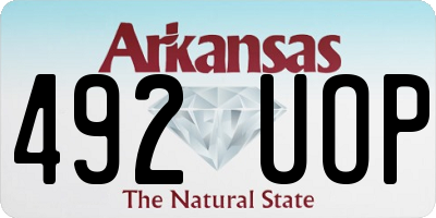 AR license plate 492UOP