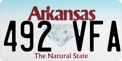 AR license plate 492VFA