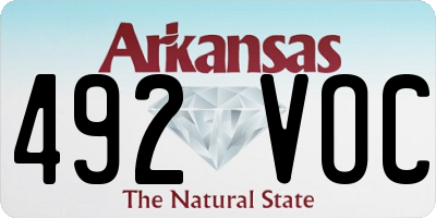 AR license plate 492VOC