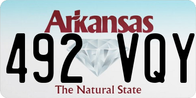 AR license plate 492VQY