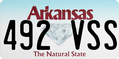 AR license plate 492VSS
