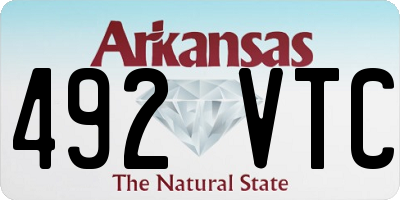 AR license plate 492VTC