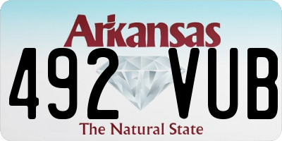 AR license plate 492VUB